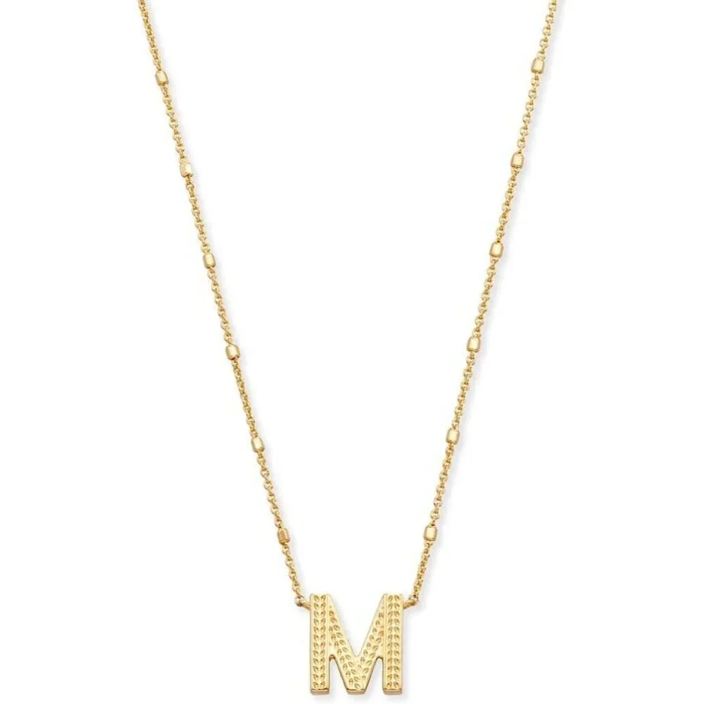 Letters M pendant necklace for women fashion jewelry 14k gold plated brass